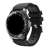 Pulseira Silicone 22mm Compatível Com Galaxy Watch 3 45mm Galaxy Watch 46mm Gear S3 Frontier Amazfit GTR 47mm Amazfit GTR 2 Marca LTIMPORTS Preto 