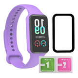 Pulseira Silicone Borracha Para Xiaomi Amazfit Band 7 Pel Cor Lilás