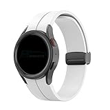 Pulseira Silicone Fecho Magnetico Compativel Com Samsung Galaxy Watch 5 Pro Galaxy Watch 5 Galaxy Watch 4 Galaxy Watch 4 Classic Marca LTIMPORTS Branco 