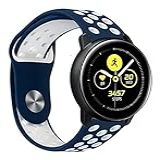 Pulseira Silicone Sport NK Para Samsung Galaxy Watch Active 2   Sm R820 Azul Marinho   Branco    C7COMPANY 