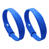 Pulseira Tag Rfid 13 56mhz Regravável Proximidade Azul Kit 2