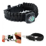 Pulseira Tática Militar Sobrevivência Faca Bússola Com Adaga