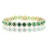 Pulseira Tennis Riviera Verde Folheada Ouro Amarelo 18k