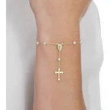 Pulseira Terco Perolas Folheada