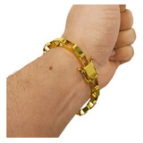 Pulseira Tijolinho 8mm Banhado A Ouro 18k Fecho Premium