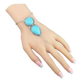 Pulseira Tipo Jade Pedra Artificial Anel Estilo Hippie