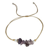 Pulseira Tornozeleira Pedra Natural Cascalho Ajustável