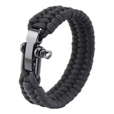 Pulseira Trançada Em Paracord Bracelete Militar Preto