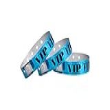 Pulseiras De Plástico VIP Azuis Holográficas Da WristCo Holographic Blue 100 Count