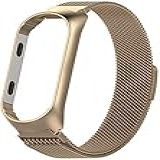 Pulseiras Extras Para Mi Band 4 Pulseira De Aço Para Mi Band 4 Pulseira De Silicone Para Mi Band 4 Bella Net Aço Champagne 