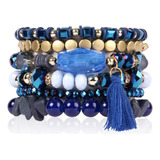 Pulseiras Riah Fashion Coin Bead Multi Layer Versáteis Pu