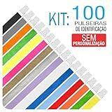 Pulseiras Tyvek Identificação Kit 100 Unidades Preta 