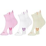 PUMA Kit 3 Pares Meia Colorida Academia Esportiva Cano Médio Feminina Adulto 1 Branco 1 Marfim 1 Rosa Claro 34 39