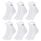 PUMA Kit 6 Pares Meia Cano Médio Básica Algodão Masculino Adulto 6 Branco 39 43