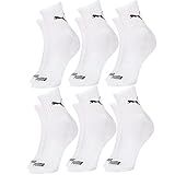 PUMA Kit 6 Pares Meia Cano Médio Esportiva Costura Fina Unissex Adulto- 6 Branco- 39-43