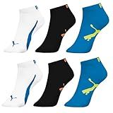 PUMA Kit 6 Pares Meia Infantil Sapatilha Cano Curto Juvenil Menino E Menina Unissex 2 Azul 2 Branco 2 Preto 29 34