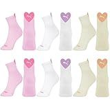 PUMA Kit 6 Pares Meia Malha Fina Respiravel Academia Esportiva Cano Médio Feminina Adulto 2 Brancas 2 Rosas Claro 2 Marfins 34 39