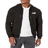 PUMA Moletom Masculino Essentials De Lã Com Zíper Completo Algodão Preto G