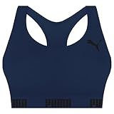 PUMA Top Nadador Academia Sem Bojo Sem Costura Microfibra Poliamida Feminino 1 Azul Índigo GG