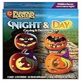 Pumpkin Masters Kit De Entalhe E Decoração Noturna E Dia Decora Duas Abóboras De Tamanho Médio 11 Polegadas Rostos Ocultos Saem à Noite 