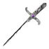 Punhal Adaga Metal Banho No Prata Velho Stras Roxo 19cm