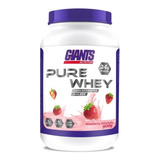 Pure Whey 900g Whey Isolado E Concentrado Sabor Morango Giants Nutrition