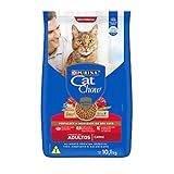 Purina Cat Chow Ração Nestlé Para Gatos Adultos Sabor Carne   10 1Kg Purina   Sabor Carne
