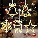 Puvin 5 Peças De Luzes De Janela De Natal Com Ventosa 5 Estilos De árvore De Natal Rena Sino Estrela Luzes De Pendurar Na Janela De Floco De Neve Decorações De Natal Luzes De Natal Para