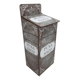 Puxa Saco Guarda Sacola Organizador Dispenser Mdf Madeira Cor Rustico Florido