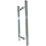 Puxador Aço Inox Duplo 60cm Porta Vidro Ou Madeira Pivotante