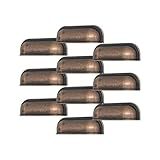 Puxador Concha Puxadores Moveis De Gaveta Colonial Kit 10 Pçs Bronze Velho 