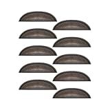 Puxador Concha Puxadores Moveis De Gaveta Colonial Kit 10 Peças -Bronze Velho-