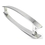 Puxador Curvo Inox Porta Madeira Vidro Pivotante Com 1 Metro Cor Inox Polido