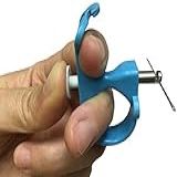 Puxador De Agulha Cortador De Linha 3 Em 1 Dedal De Costura Protetor Blindado Agulhas De Alfinetes Acessórios De Artesanato Ferramentas De Costura DIY Azul