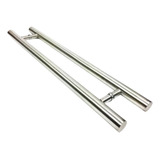 Puxador De Inox Polido 100cm Para Porta De Vidro E Madeira