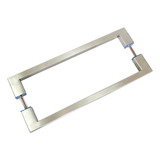 Puxador De Porta Duplo Em Aço Inox 30cm Modelo Soft Cor Escovado Decorplace