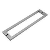 Puxador De Porta Duplo Em Aço Inox 30cm Modelo Soft Cor Escovado