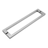 Puxador De Porta Duplo Em Aço Inox 40cm Decorplace Modelo Soft Polido
