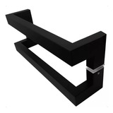 Puxador De Porta Duplo Modelo Solution Aço Inox Preto 60cm