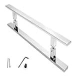 Puxador De Porta Retangular Aço Inox Polido Duplo Para Portas Pivotantes Madeira Vidro Alumínio E Portões 40 Cm X 25 Cm 