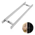 Puxador De Porta Retangular Duplo Barra Chata Alumínio 60cm Cor Prateado