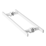 Puxador De Porta Vidro Pivotante Madeira Branco 40cm Ms Fs
