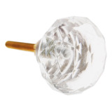 Puxador Diamante Transparente Lapidado Vidro