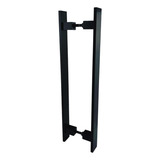 Puxador Duplo 40 Cm 1 Preto Fosco Porta Madeira vidro