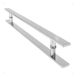 Puxador Duplo Aço Inox 80cm Chato Portas De Vidro Madeira