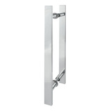 Puxador Duplo Alumínio 30 Cm Porta Madeira vidro Chato