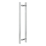Puxador Duplo Alumínio 50 Cm Porta Pivotante Madeira vidro Cor Polido