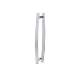 Puxador Duplo Alumínio Barra Chata Curvo 50cm Porta Pivotante Madeira vidro