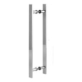 Puxador Duplo Chato De Alumínio 80 Cm Porta Madeira vidro