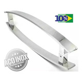 Puxador Duplo Curvo Aço Inox Polido Brilhante Porta Madeira Vidro Pivotante 1 Mt Puxadores Online